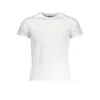 K-way Sleek White Crew Neck Tee With Logo Accent In White