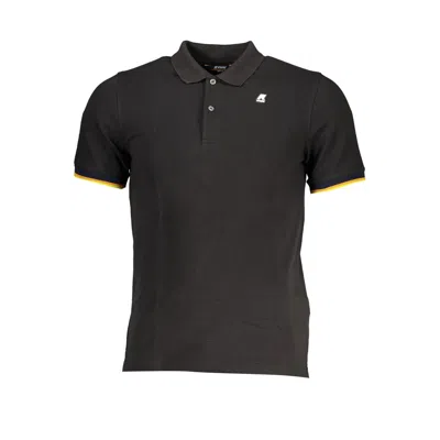 K-way Elegant Short Sleeved Polo With Contrast Details In Black