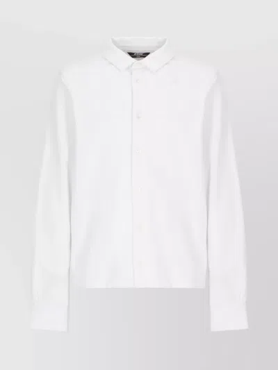 K-way Cotton Shirt With Button-down Collar And Long Sleeves In Neutral