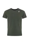 K-way Cotton T-shirt With Logo In Green Blackish