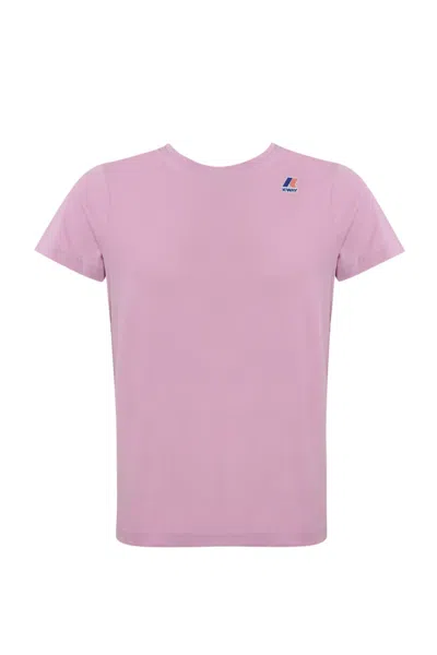 K-way Cotton T-shirt With Logo In Pink
