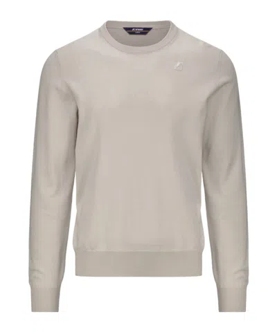 K-way Crew Neck Long Sleeve Sweater In Brown