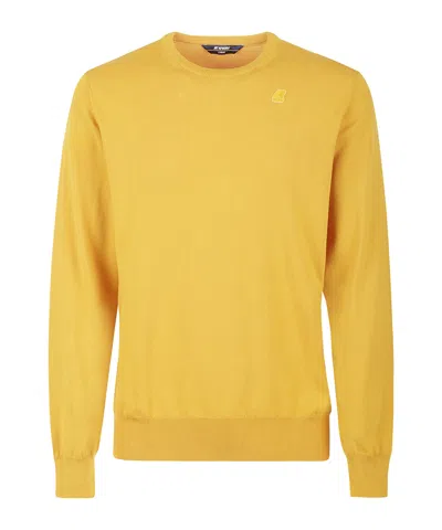 K-way Crew Neck Long Sleeve Sweater In Yellow