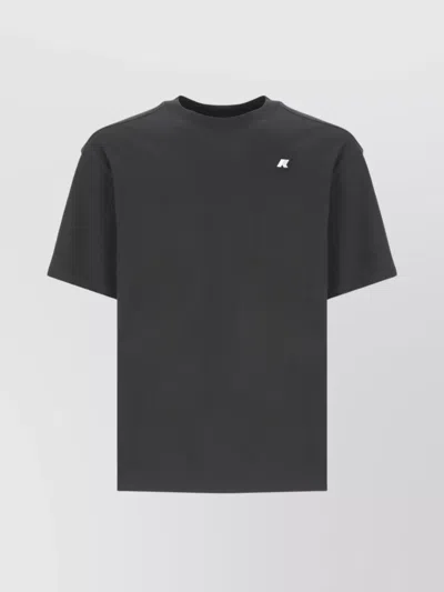 K-way Crewneck Cotton T-shirt With Short Sleeves In Gray