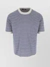 K-way Crewneck Striped Sweater Short Sleeves In Beige