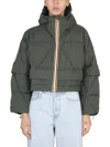 K-way Woman Down Jacket Military Green Size L Polyamide