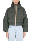 K-way Woman Down Jacket Military Green Size L Polyamide