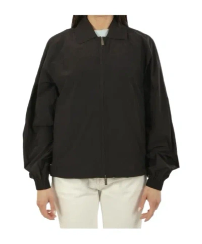 K-way Cropped Casual Jacket In Black