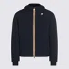 K-way Waterproof Midnight Blue Jacket With Front Zip And Hood In Blue