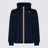 K-way Hooded Jacket With Side Pockets And Cuffs In Blue