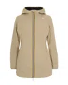 K-way Denise Eco-stretch Hooded Zip-front Jacket In Neutral