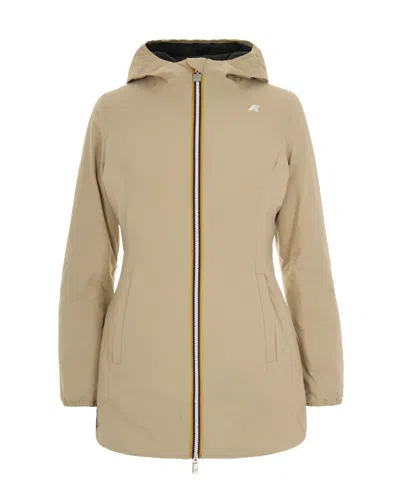 K-WAY DENISE ECO-STRETCH HOODED ZIP-FRONT JACKET