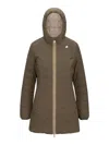 K-way Lily Plus.2 Double Short Down Jacket In Brown