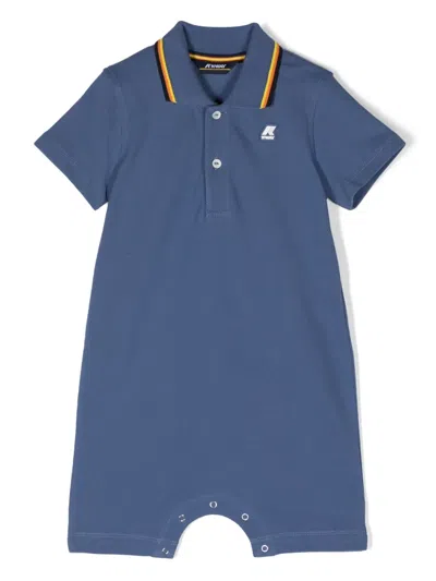 K-way Babies' Dottie Polo Romper In Blue