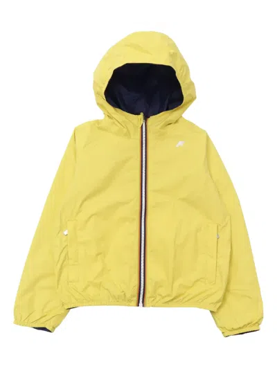 K-way Kids' Double Zip-fastening Hooded Jacket In Yellow