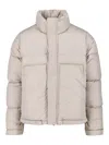 K-way Beige Minimalist Jacket With Front Zipper Closure In Neutral