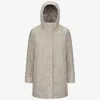 K-way Down Jacket Woman  Sophie Soft Touch Marmotta K71326w-b2x Beige Cashmere-grey Goat In Gray