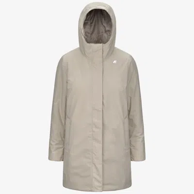 K-way Down Jacket Woman  Sophie Soft Touch Marmotta K71326w-b2x Beige Cashmere-grey Goat In Gray