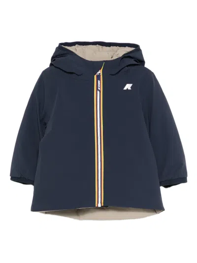 K-way Babies' E. Jack St Warm Reversible Hooded-zip Jacket In Blue