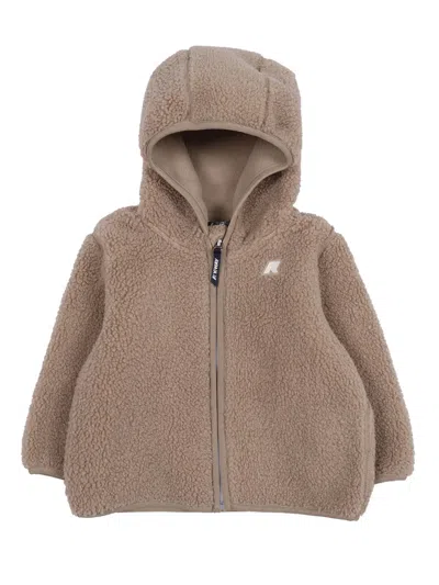 K-way Babies' E. Janne Polar Hoodie Full Zip In Brown