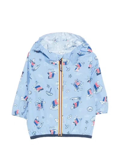K-way Babies' E. Le Vrai 4.0 Claudine Printed Jacket In Blue