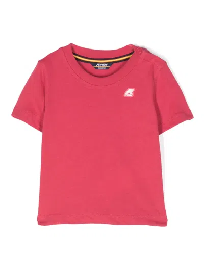 K-way Babies' E. Pete Logo-appliqué T-shirt In Pink