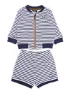 K-way Sponge Outfit White/cobalt Blue Striped In Multi