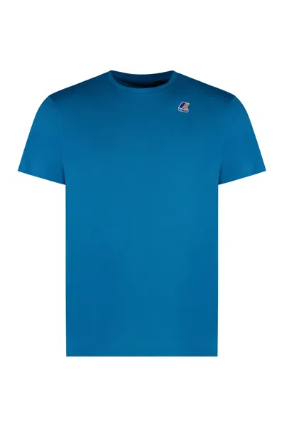 K-way Edouard Cotton Crew-neck T-shirt In Light Blue
