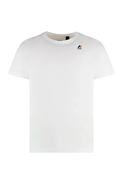 K-way Edouard Cotton Crew-neck T-shirt In White