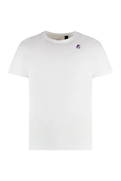 K-way Edouard Cotton Crew-neck T-shirt In White