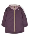 K-way Eiffel Shearling-lining Hooded Jacket In Purple
