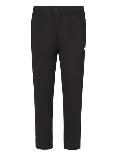 K-way Elasticated-waist Cotton-blend Trousers In Black