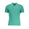 K-WAY ELEGANT GREEN COTTON STRETCH POLO SHIRT