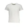K-way Elegant White Cotton T-shirt With Pocket Detail In Yellow