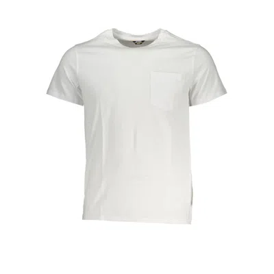 K-way Elegant White Cotton T-shirt With Pocket Detail