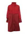 K-way Ella High-collar Coat In Burgundy