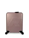 K-way Embossed-logo Wheeled Luggage In Pink