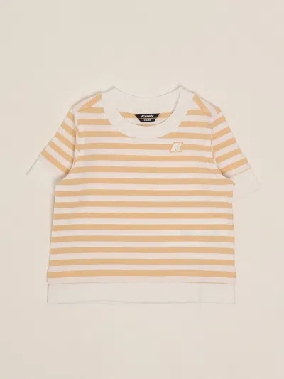 K-way Kids' Emel Stripes T-shirt In Brown