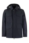 K-way Erhal Linen Blend 2l - Hooded Jacket In Blue