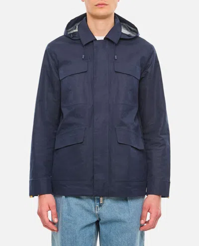 K-way Erhal Linen Blend Jacket In Blue