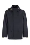 K-way Erhal Tech Wool Blend - Hooded Jacket In Blue