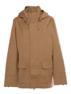 K-way K Way Erhal Tech Wool Blend Hooded Jacket In Brown