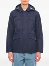 K-way Erhal Linen Blend Jacket In Blue