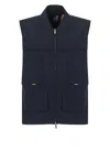K-way Textured Finish Blue Jacket With Adjustable Hem In Blue