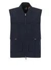 K-way Textured Finish Blue Jacket With Adjustable Hem In Blue