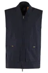 K-way Textured Finish Blue Jacket With Adjustable Hem In Blue