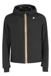 K-way Fitted Black Water-repellent Jacket With Adjustable Hem And Fleece Interior In Black