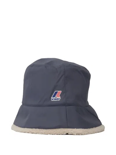 K-way Fleece-trimmed Bucket Hat In Blue