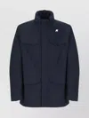 K-way Four Pocket High Collar Jacket In Blue