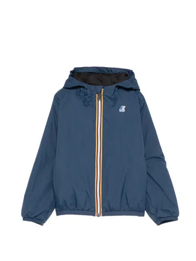 K-way Kids' Full-zip Hooded Jacket In Blue